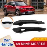 สติ๊กเกอร์ประตูมือจับสีดำมันวาวสำหรับ Mazda MX30 MX 30 MX-30 DR 2020 2021 2022ตกแต่งภายนอกรถยนต์แบบกันสนิม