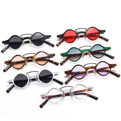 IDMU94789ใหม่เฉดสีแว่นตากันแดดสำหรับผู้ชาย/ผู้หญิงแว่นตาพังก์ไอน้ำแว่นตากันแดดทรงเหลี่ยมขับสีฮิปปี้ทรงกลมขนาดเล็ก