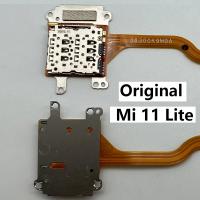 ต้นฉบับใหม่สําหรับ Xiaomi Mi 11 Mi11 Lite SIM Reader ที่ใส่การ์ดบนบอร์ดเชื่อมต่อ Flex Cable