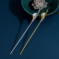 【CW】 925 Sterling Silver Natural Calla lily Hairpin For Women Chinese Retro Style Hair Clip Vintage Hanfu headdress