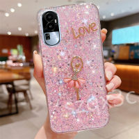 เคสโทรศัพท์คลังสินค้าพร้อมสำหรับ OPPO Reno10Pro + Reno 10 Pro Plus 8 8 8 8T 5G A17 A78 4G A98 A17K กรอบแวววาวระยิบระยับเคสใส่โทรศัพท์กันกระแทกด้วยเคสนิ่มสำหรับเด็กผู้หญิงเต้นบัลเลต์น่ารักสำหรับ Reno10โปร