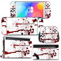 GAMEGENIXX สวิทช์ Oled สติกเกอร์ผิว Bloody ป้องกันไวนิลห่อเต็มชุดสำหรับ Nintendo Switch Oled คอนโซล-hjgytyuuiytt