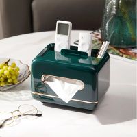 Light luxury desktop tissue box Multifunctional paper towel box in living room and dining room Home remote control storage Tissue Holders