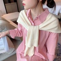 Korean Cashmere Wool Knit Women Fake Collar Shawl Summer Air Conditioned Shoulder Protect Cervical Spine Thicken Warm Scarf Q36