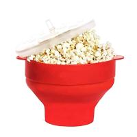 New Silicone Popcorn Maker Microwave Popcorn Bucket Foldable Silicone Popcorn Bucket Poppers Bowl DIY Popcorn Maker with Lid
