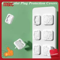 MSRC 6PCS เด็กๆเด็กๆ หมีน่ารักๆ การรักษาความปลอดภัยสองครั้ง สองเฟส ความปลอดภัยของทารก ฝาครอบป้องกันปลั๊ก ฝาครอบเต้าเสียบ ฝาครอบซ็อกเก็ต