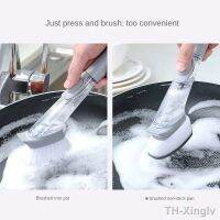 【hot】❉๑♣  Dish Handle Dishwashing Multifunctional Scrubber with Dispenser Pot