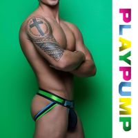 PlayPump Sexy Jockstrap Men Cotton Low Waist Man Thongs Underwear Gay U Convex Breathable Tanga Hombre String Sissy Lingerie