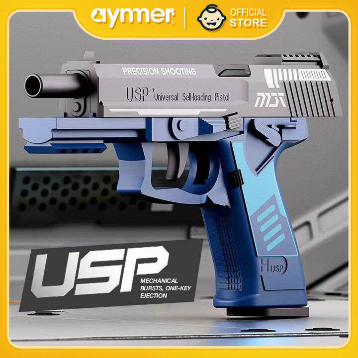 【AYNMER】USP Automatic Throw Shell Shotting Toy Gun Boys Model Toy Guns ...