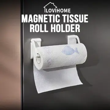 Magnetic Paper Towel Holder for Refrigerator, Kitchen Towel Rack Magnetic  Towel Bar Multi Function Made of Iron,Used for Kitchen,Bathroom,No Drilling