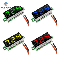 pcbfun Mini 0.28นิ้ว DC 2.5V-30V สีแดงสีเขียวสีฟ้าสีเหลือง LED รถแรงดันไฟฟ้าโวลต์มิเตอร์เครื่องวัดโวลท์แผงมิเตอร์เครื่องวัดพลังงานกระแสไฟฟ้าพร้อมหน้าจอ