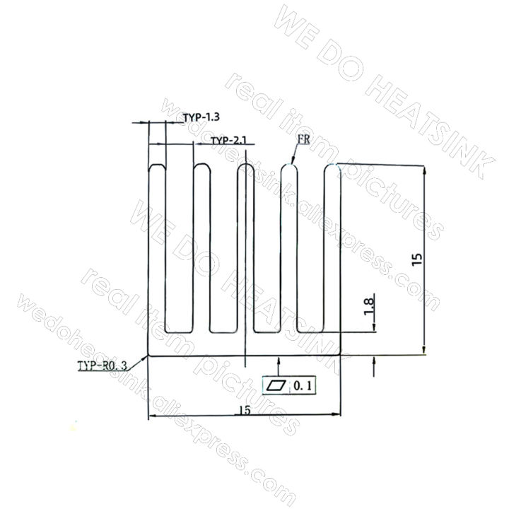 2022we-ทำฮีทซิงค์100ชิ้น15x15x15มิลลิเมตรเงิน-slotted-อลูมิเนียมฮีทซิงค์หม้อน้ำคูลเลอร์ด้วยเทปกาวความร้อน