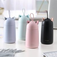 ■✿☈ Cute Cat Stainless Steel Vacuum Flask Cartoon Portable Kids Thermos Mug With Rope Travel Thermal Bottle Tumbler Thermocup