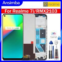 Ansimba จอ LCD ขนาด6.5นิ้วของแท้สำหรับ Realme 7i RMX2103เปลี่ยนจอแอลซีดีชิ้นส่วนจอ Realme 7i