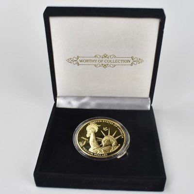 【CC】♂☈№  Gold Coins 1 Trillion  Plated US coin Collection cryptocurrency Coin with box Metal Commemoration gift