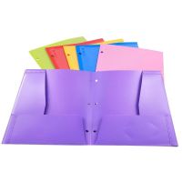 【Study the folder well】 โฟลเดอร์กระเป๋า6สีสองกระเป๋าผลงานโฟลเดอร์ A4ขนาด Multicolor จดหมายขนาดหนักโฟลเดอร์กระดาษสำหรับสำนักงานและ