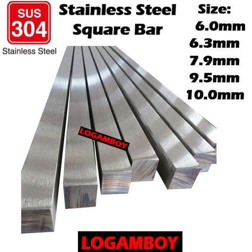 STAINLESS STEEL SQUARE BAR SS304 SEGI EMPAT KEYWAY KEY BAR BATANG SHAFT