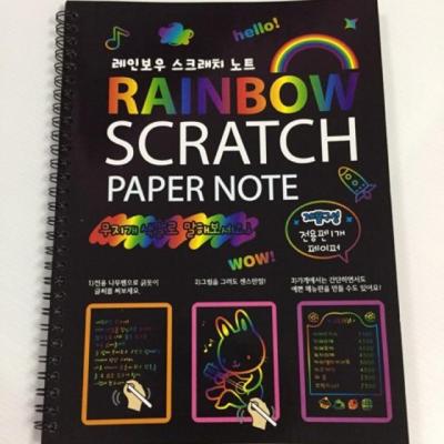 สมุดสายรุ้ง สมุดระบายสี สมุดวาดเขียน สีรุ้ง ขนาดA4 จำนวน 10 หน้า Rainbow Scratch Paper Note