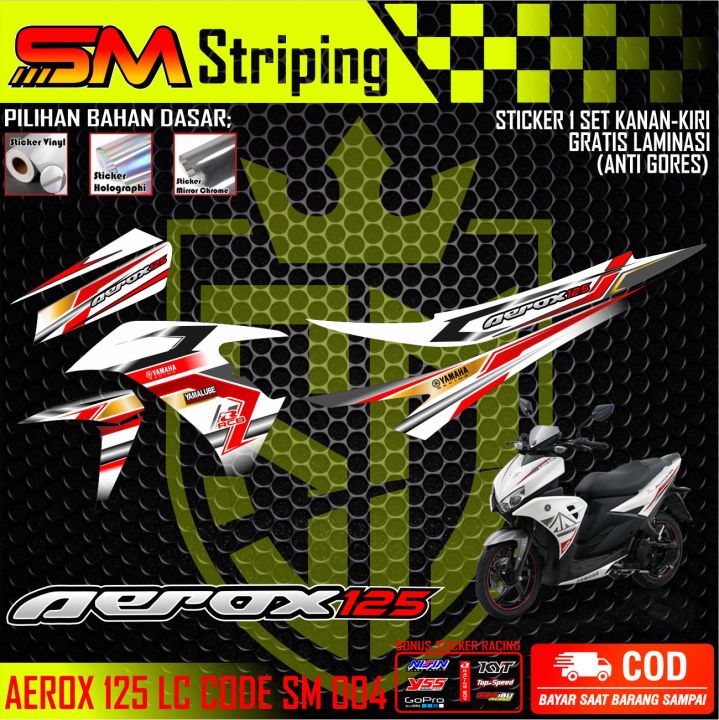 Stiker Striping Lis Body Motor Yamaha New Aerox Lc Variasi Semi Full