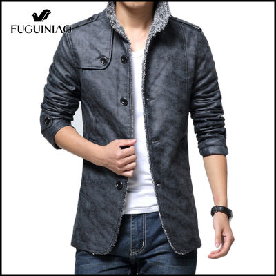 Fuguiniaoเสื้อแจ็คเก็ตหนังสำหรับผู้ชาย,แจ็กเก็ตสั้นผ้าขนเฟอร์สำหรับขี่มอเตอร์ไซค์2019