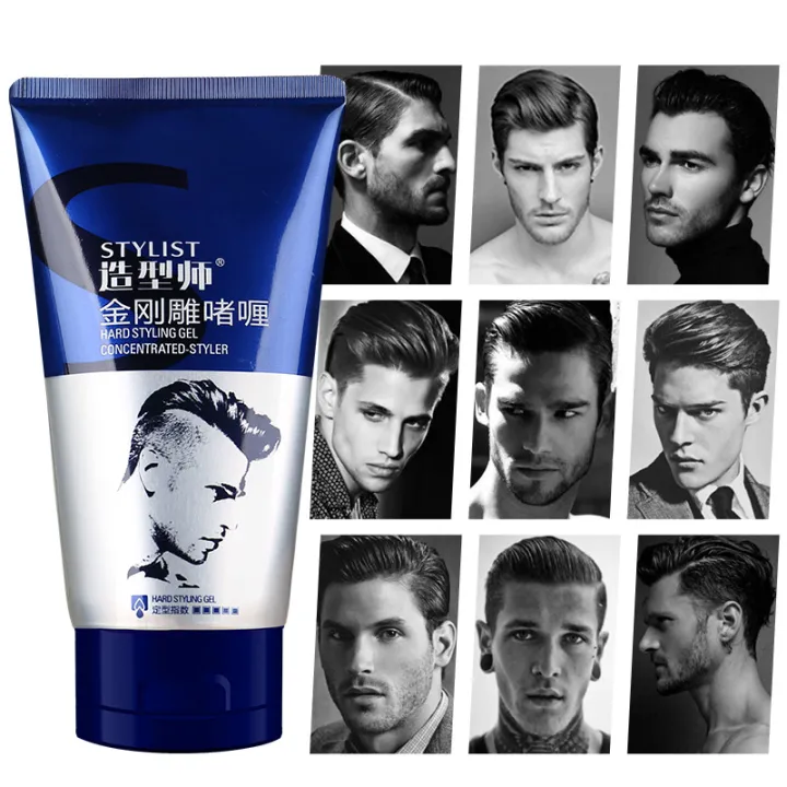 Men's gel cream hair stylist gel cream strong styling super hard lasting hair  gel dry gel spray | Lazada PH