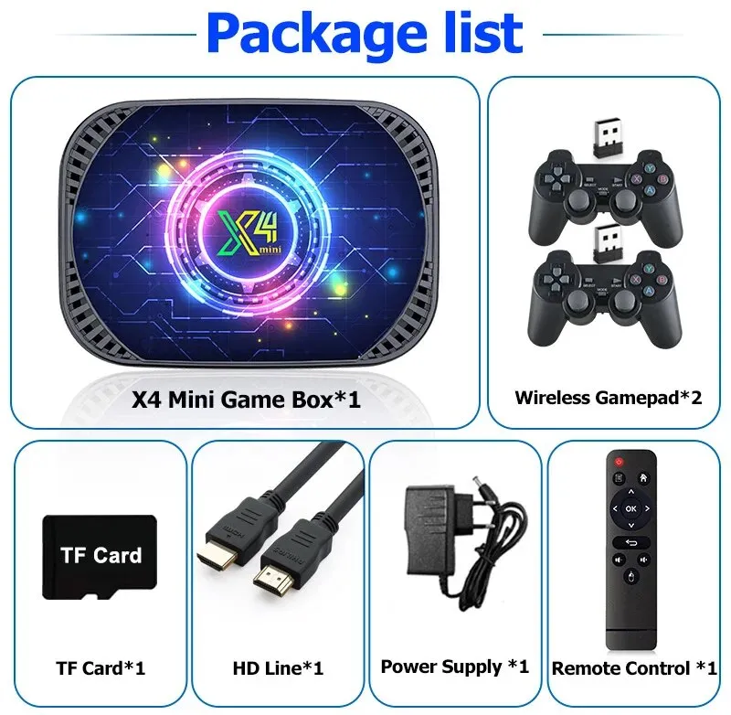 Retro Video Game Console For PS1/PSP/N64/DC/SS/MAME/CD Amlogic S905X4 4K HD  TV/Game Box 70+Emulators 48000+Games with Controller