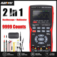 NANWEI 2in มัลติมิเตอร์1ออสซิลโลสโคปแบบดิจิตอล48msa/s Oscilloscope แบนด์วิธ10Mhz แบนด์วิธ9999นับ TRMS 2.8นิ้ว IPS จอแสดงผลสีมัลติเมโทร