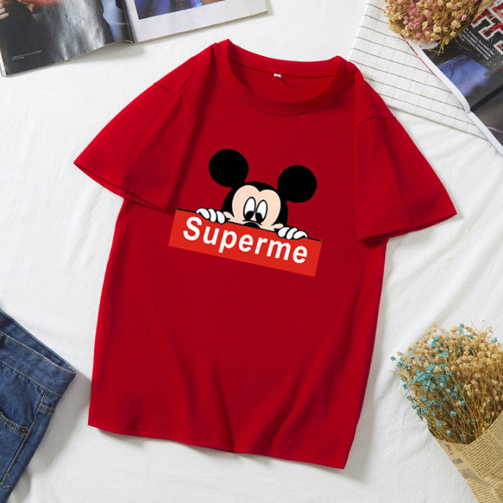 พร้อมส่ง-7-สี-s-xxl-suprememickeyเสื้อยืดแทรนต์เกาหลีมาแรงมากๆ-ผ้านิ่มใส่สบาย-เสื้อคู่-เสื้อครอบครัว