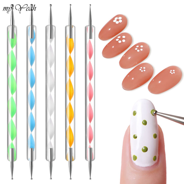 Dual-Ended Nail Art Dotting Pen Kit (5pcs)