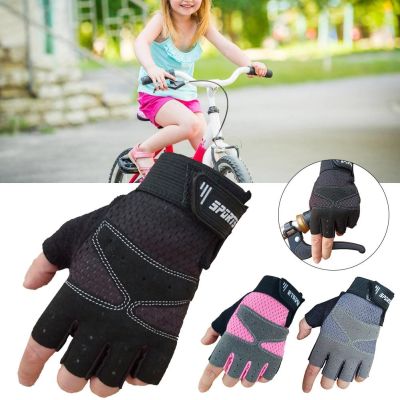 hotx【DT】 Children Riding Half Gloves Protection Shock Absorber Sweat-absorbent Breathable Accessories
