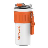 Spot goodsFEIJIAN Stainless Steel Coffee Tumbler Thermos Cup Portable Travel Mug With Lifting Rope Leak-Proof Non-Slip 500ml/400ml