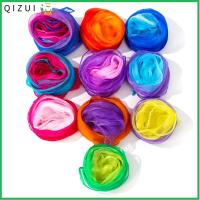 QIZUI สำหรับกระเป๋าถือ สีแดงค่ะ สำหรับเด็ก อุปกรณ์ประกอบฉากการแสดงเล่นกล ผ้าพันคอเพลง ผ้าพันคอเต้นรำ ผ้าพันคอผ้าไหมสี่เหลี่ยม ผ้าพันคอสีไล่ระดับ ผ้าพันคอเต้นรำสีไล่ระดับ