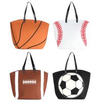 Canvas Sports Handbag Large Capacity Baseball Tote Bag Open Pocket Football Sports Purse Oversized Outdoor Travel Fitness Bag