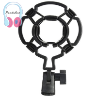 【Pandahuo】 Universal Professional คอนเดนเซอร์ไมโครโฟน shock Mount Holder Studio RECORDING Bracket สำหรับคลิปไมโครโฟน diaphram ขนาดใหญ่สีดำ