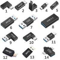 15ชิ้น Usb3.0 90องศามุมขวา Usb 3.1 Type C ตัวผู้ไปยังตัวเมีย Usbc ตัวเมียเพื่อสำหรับท่านชายหญิงกับอะแดปเตอร์แปลงเพศชาย