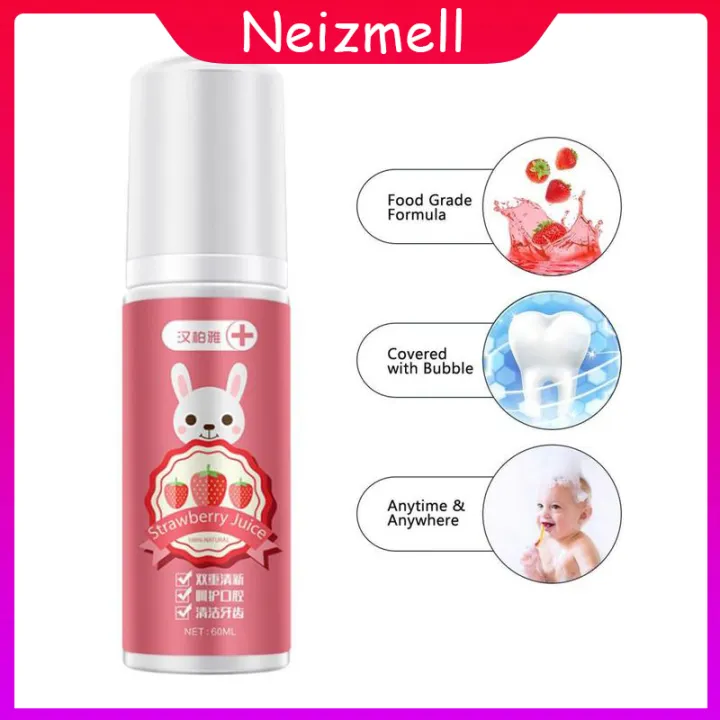 60ml Children's Toothpaste Children Can Swallow Mousse Foam Toothpaste Lazada
