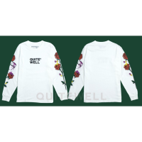 DSL001 เสื้อยืดผู้ชาย QWT106-2 PILL ROSES WHITE เสื้อยืด แขนยาว เสื้อผู้ชายเท่ๆ เสื้อผู้ชายวัยรุ่น