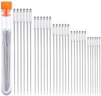 【YF】 IMZAY 30 Pcs 5 Sizes Large Eye Stainless Steel Needles Long Cross Stitch Tailor Embroidery Household Sewing Tool