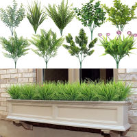 【cw】Artificial Boston Fern Persian Grass Plants Outdoor UV Resistant Fake Eucalyptus Greenery for Garden Porch Window Decoration ！