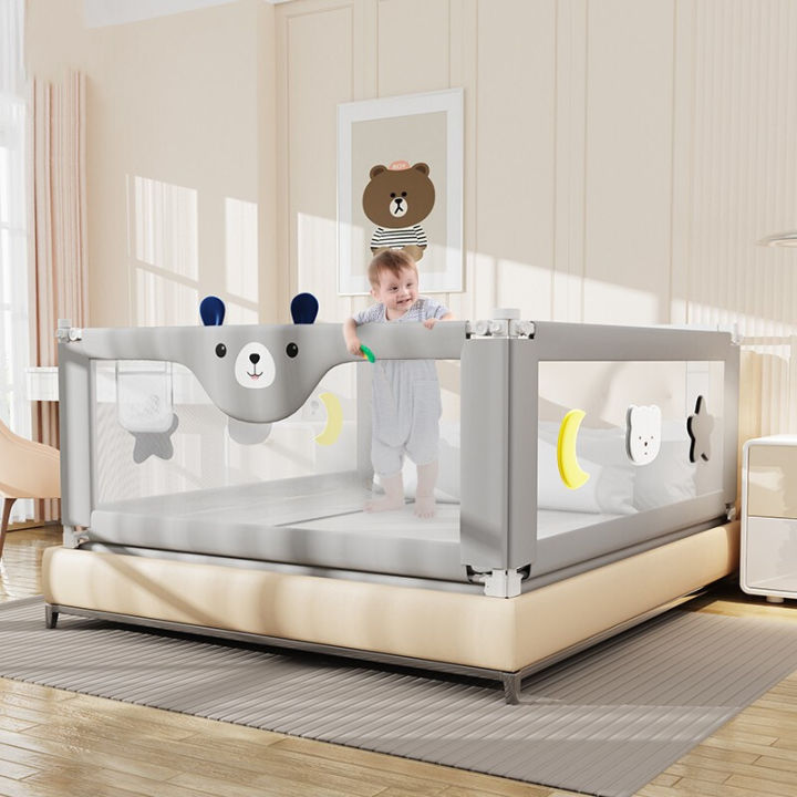 kiwie-ที่กั้นเตียง-6ฟุต-คอกกั้นเด็ก-ที่กั้นเด็ก-รั้วเตียง-ป้องกันไม่ให้ทารกหกล้ม-ปรับขึ้นลงแนวดิ่ง-ที่กั้นเตียงคอกกั้นเด็ก