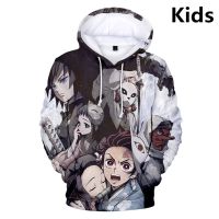 Sudadera con capucha de Demon Slayer para niños y niñas, chaqueta de manga larga con estampado 3D de Kimetsu no Yaiba, tops