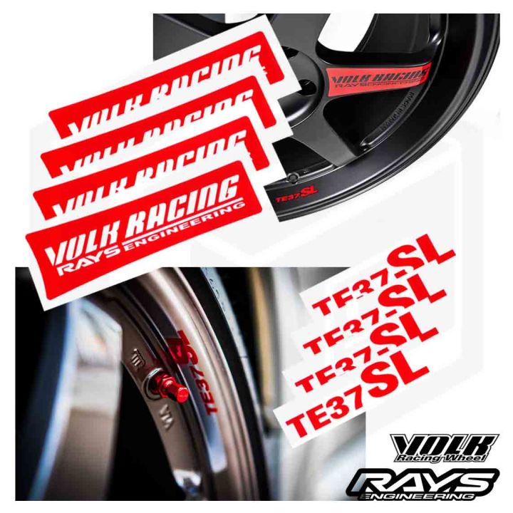 งานพรีเมี่ยม-สติ๊กเกอร์ตัด-ไวนิล-อย่างดี-สติ๊กเกอร์ติดก้านแม็ก-rays-racing-volk-te37-te37sl-1ชุด-ติดได้-4ล้อ