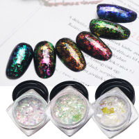 Hot 6 Bottle Nail Glitter Brillantini Chameleon Cloud Powder Acrylic Chrome Nail Art Pigment Powder Beauty Paillette Maquiagem