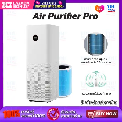 ?พร้อมส่ง?Xiaomi Mi Air Purifier Pro เครื่องฟอกอากาศ สำหรับห้อง 35-60 ตร.ม. กรองฝุ่น ควัน ไรฝุ่นและสารก่อภูมิแพ้