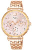 นาฬิกาข้อมือ ผู้หญิง ALBA รุ่น AP6670X1 หน้าปัดสีชมพู ขนาดตัวเรือน 36.5 ซม. Quartz 3 เข็มตัวเรือน สาย Stainless steel สีโรสโกลด์