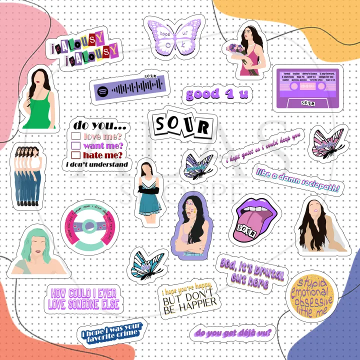 Olivia Rodrigo SOUR STICKER PACK! (WATERPROOF) | Lazada PH