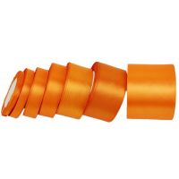 ；‘。、’ 25 Yards/Roll Orange Single  Satin Rion Wholesale Gift Wrapping Christmas Handmade DIY Rions