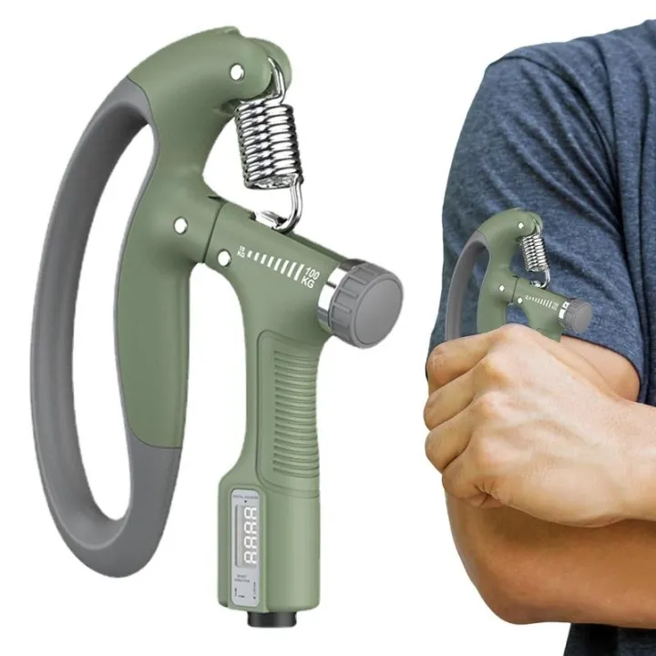 Hand Grip Elettronico Regolabile 10-100 Kg - Allenatore Per Forza Delle Mani Verde - Foto 4