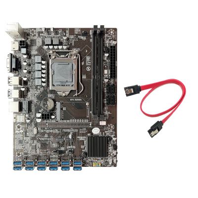 B250C BTC Mining Motherboard+SATA Cable 12XPCIE to USB3.0 GPU Slot LGA1151 DDR4 for BTC Miner