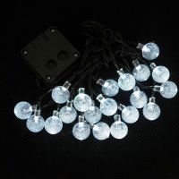 6m Solar powered Led String Light 30LEDs Crystal globe Bubble shaped lamp Fairy Lights Waterproof Christmas Wedding Garden tree